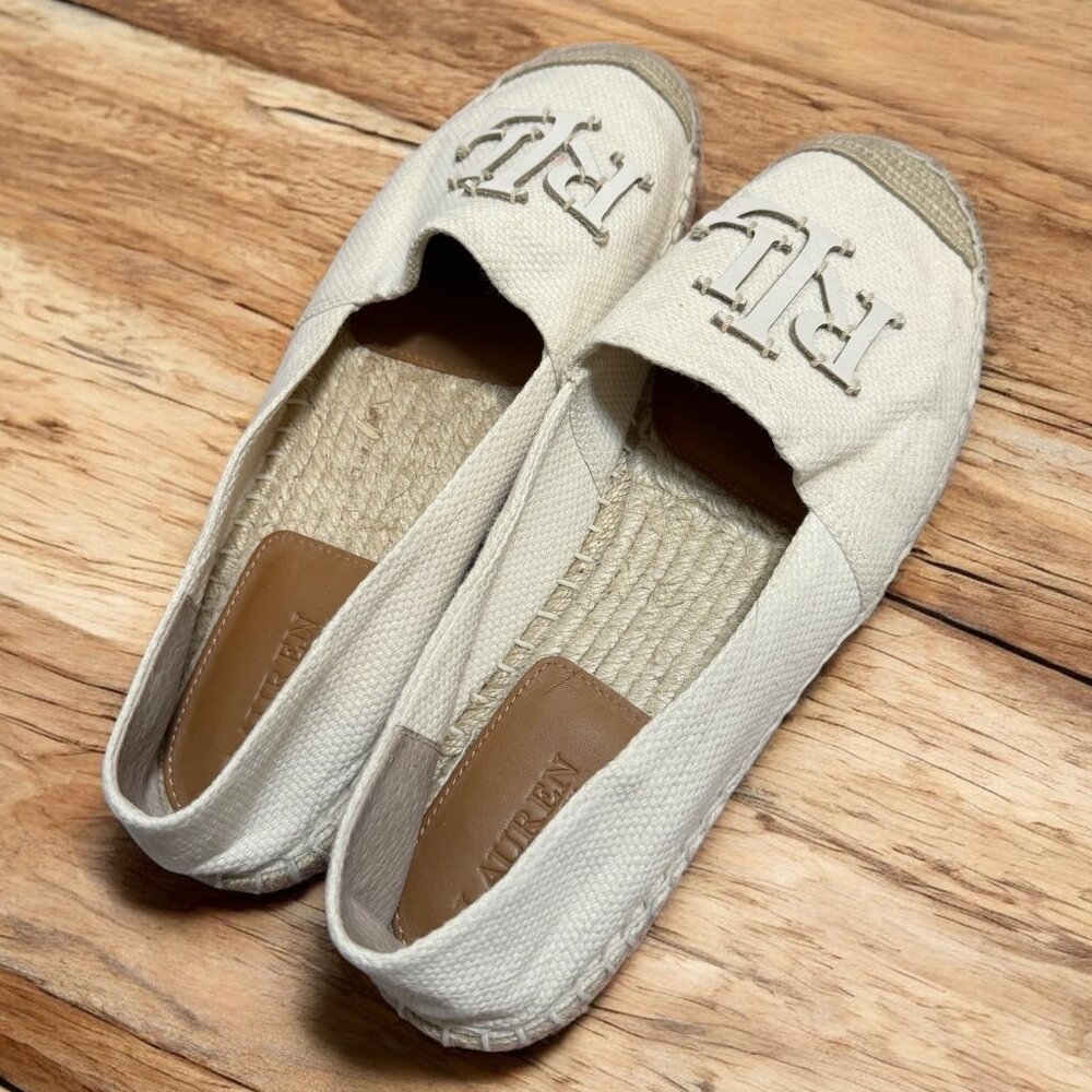 Size 7 -Lauren Ralph Lauren Canvas Espadrille Flats – Effortless Summer Elegance